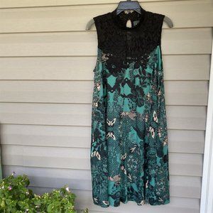 Anthropologie Maeve Butterfly Lace Swing Dress Medium with pockets